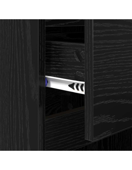 Armadio da Notte Rovere nero 40 x 35 x 70 cm Legno multistrato
