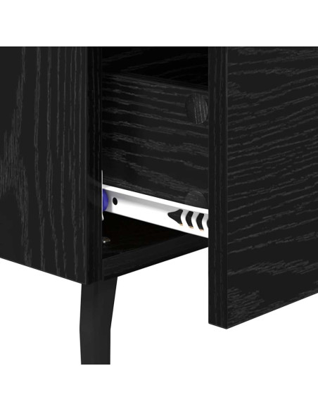 Armadio da Notte 2 pcs Rovere nero 40 x 35 x 47,5 cm