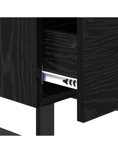 Armadio da Notte con cassetto Rovere nero 40 x 35 x 47,5 cm