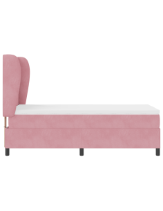 Letto a molle con materasso Rosa 200 x 100 cm Poliestere 2