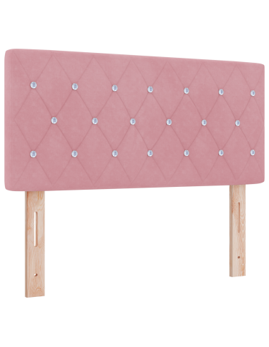 Letto a Sorgente LED con materasso Rosa 100 x 200 cm Velluto