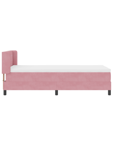 Letto a molle con materasso Rosa 200 x 100 cm Poliestere