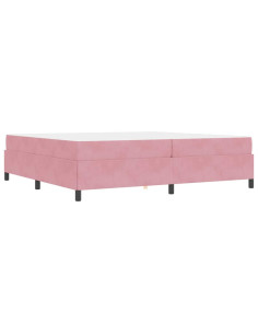 Struttura del letto con materasso Rosa 200 x 200 cm Tessuto