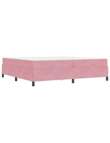 Struttura del letto con materasso Rosa 200 x 200 cm Tessuto