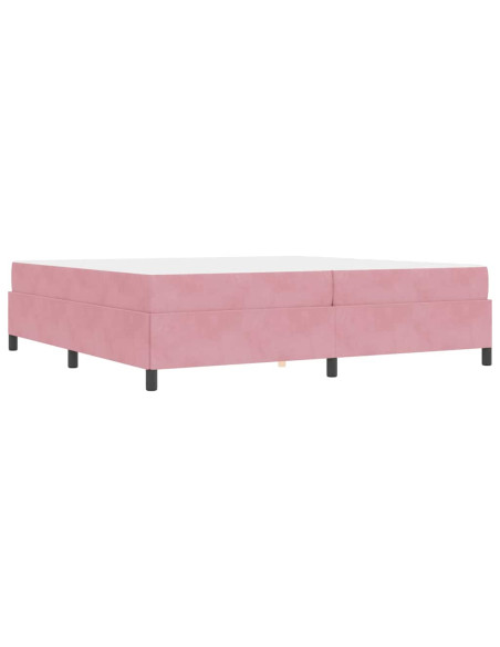Struttura del letto con materasso Rosa 200 x 200 cm Tessuto