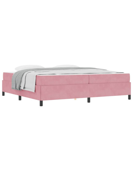 Struttura del letto con materasso Rosa 200 x 200 cm Tessuto