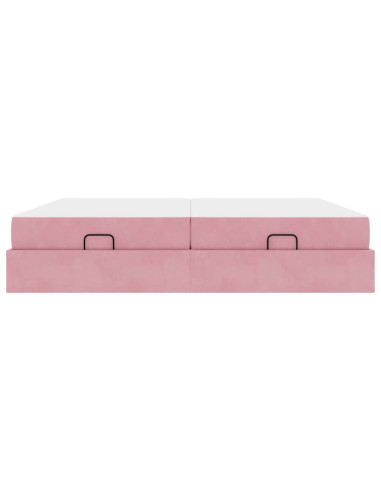 Struttura letto con materasso con materasso 2 pcs Rosa Velluto