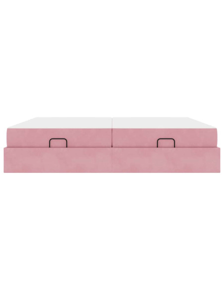 Struttura letto con materasso con materasso 2 pcs Rosa Velluto