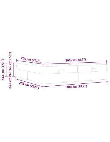 Struttura letto con materasso con materasso 2 pcs Rosa Velluto