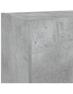 Mobili TV a Muro con LED 5pz Grigio Cemento Legno Multistrato