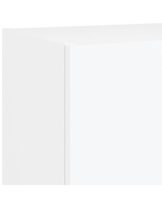 Mobili TV a Muro con LED 5pz Bianchi in Legno Multistrato