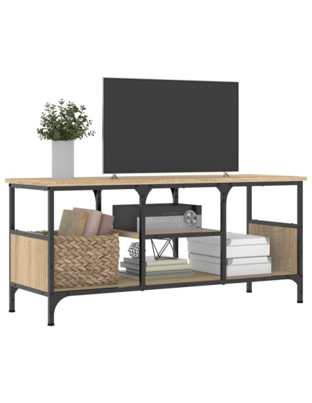 Mobile TV Rovere Sonoma 100x35x45 cm Legno Multistrato e Ferro