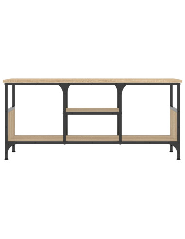 Mobile TV Rovere Sonoma 100x35x45 cm Legno Multistrato e Ferro