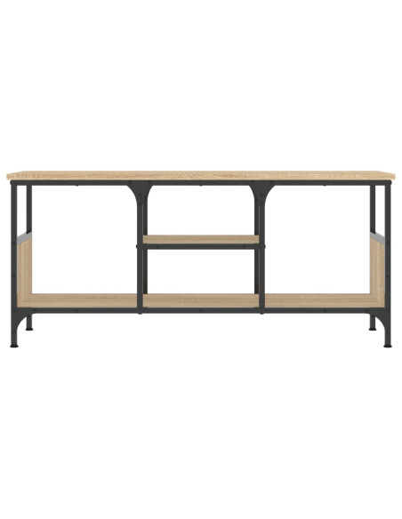 Mobile TV Rovere Sonoma 100x35x45 cm Legno Multistrato e Ferro