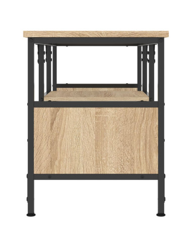 Mobile TV Rovere Sonoma 100x35x45 cm Legno Multistrato e Ferro