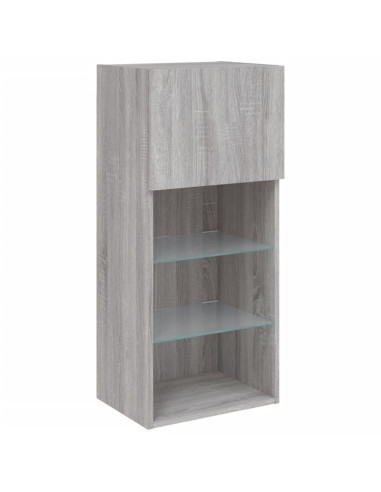 Mobili TV con Luci LED 2pz Grigio Sonoma 40,5x30x90 cm