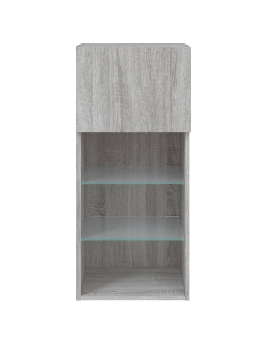 Mobili TV con Luci LED 2pz Grigio Sonoma 40,5x30x90 cm