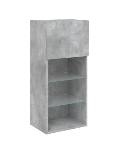 Mobili TV con Luci LED 2pz Grigio Cemento 40,5x30x90 cm