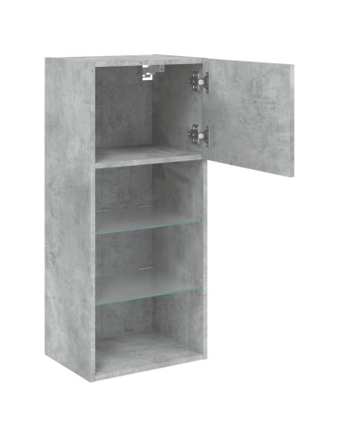 Mobili TV con Luci LED 2pz Grigio Cemento 40,5x30x90 cm