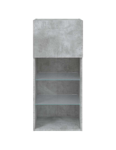 Mobili TV con Luci LED 2pz Grigio Cemento 40,5x30x90 cm