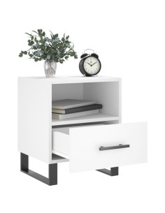 Comodino Bianco 40x35x47,5 cm in Legno Multistrato