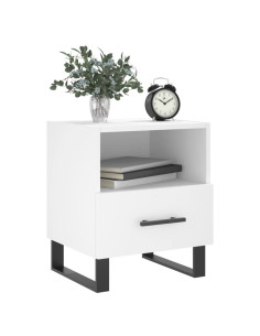 Comodino Bianco 40x35x47,5 cm in Legno Multistrato 2