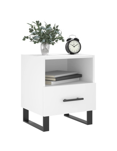 Comodino Bianco 40x35x47,5 cm in Legno Multistrato