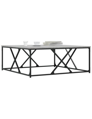 Tavolino Salotto Grigio Sonoma 100x100x40 cm Legno Multistrato