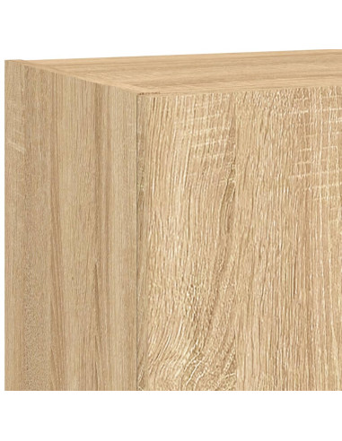 Mobili TV a Muro con LED 5pz Rovere Sonoma Legno Multistrato