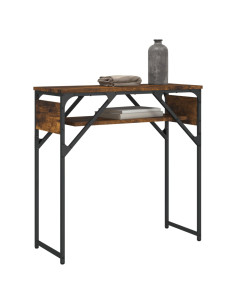Tavolo Consolle Ripiano Rovere Fumo 75x30x75 Legno Multistrato 2