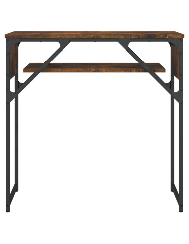 Tavolo Consolle Ripiano Rovere Fumo 75x30x75 Legno Multistrato