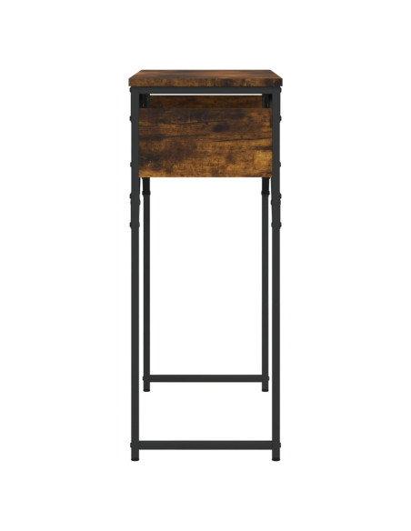 Tavolo Consolle Ripiano Rovere Fumo 75x30x75 Legno Multistrato