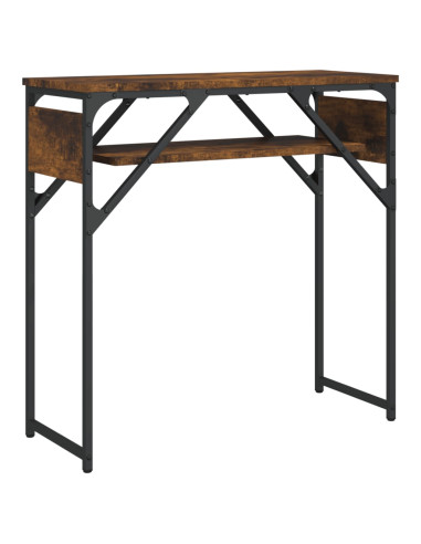 Tavolo Consolle Ripiano Rovere Fumo 75x30x75 Legno Multistrato