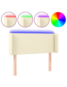 Testiera a LED Crema 93x16x78/88 cm in Similpelle