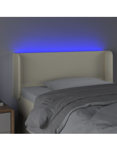 Testiera a LED Crema 93x16x78/88 cm in Similpelle