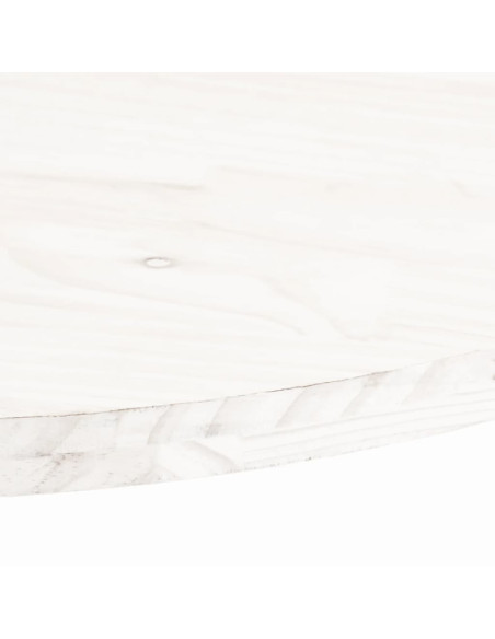 Piano Tavolo Bianco 110x55x2,5 cm Legno Massello di Pino Ovale