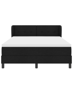 Letto a molle con materasso Nero 160 x 200 cm Tessuto