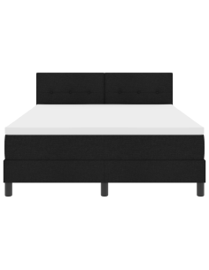 Letto a molle con materasso con led Nero 160 x 200 cm Tessuto 2