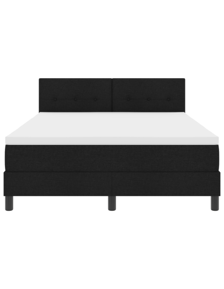 Letto a molle con materasso con led Nero 160 x 200 cm Tessuto