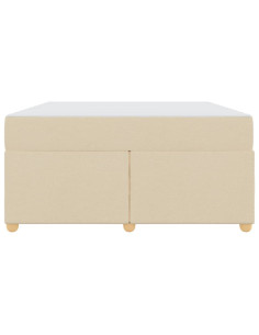 Struttura del letto con materasso Crema 160 x 200 cm Tessuto 2