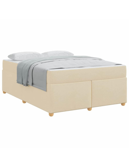 Struttura del letto con materasso Crema 160 x 200 cm Tessuto