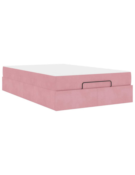 Struttura del letto con archiviazione Rosa 120 x 200 cm Velluto