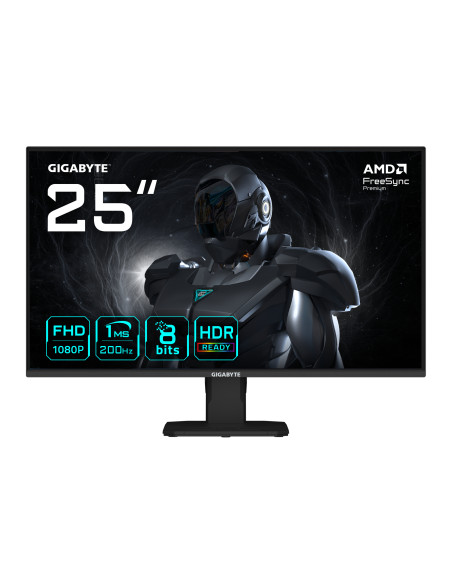 GIGABYTE GS25F2 Monitor Gaming 25" FHD - 1920 x 1080, 200Hz, 1ms, 300 cd/m², Display HDR 10, HDMI 2.0, DisplayPort 1.4