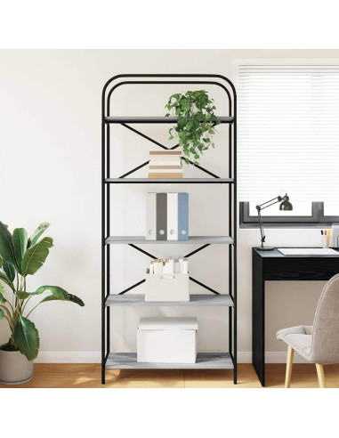 Libreria Grigio Sonoma 80 x 30 x 183 cm Legno multistrato