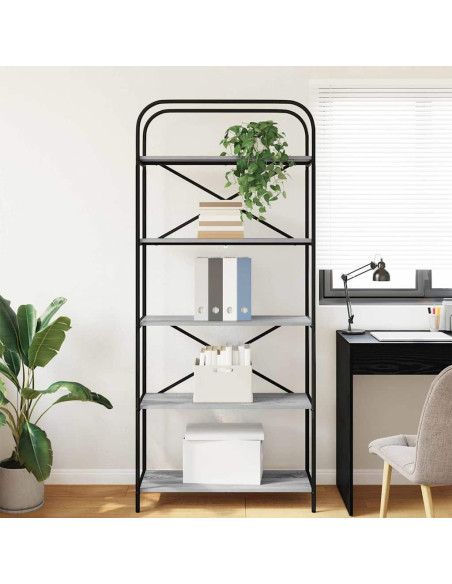 Libreria Grigio sonoma 80 x 30 x 183 cm Legno multistrato