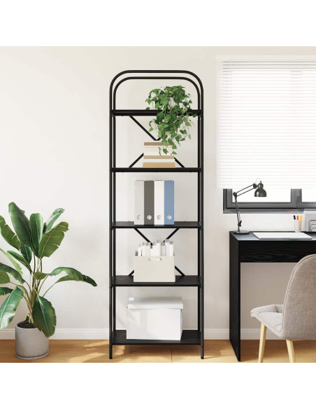 Libreria Rovere nero 60 x 30 x 183 cm Legno multistrato