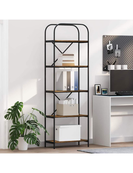 Libreria Rovere fumé 60 x 30 x 183 cm Legno multistrato