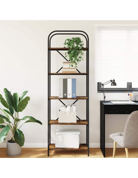 Libreria Rovere fumo 60 x 30 x 183 cm Legno multistrato