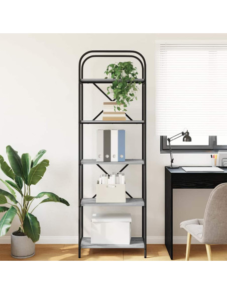 Libreria Grigio sonoma 60 x 30 x 183 cm Legno multistrato