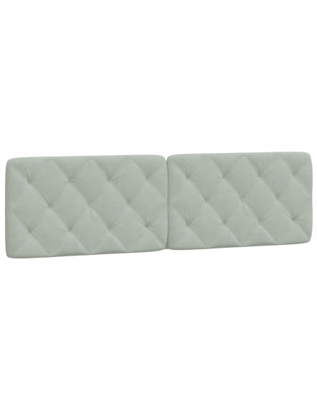 Cuscino Testiera Grigio Chiaro 183 cm in Velluto